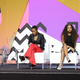 Tarana Burke, left, Luvvie Ajayi, Tamika Mallory, and Symone Sanders speak onstage during the 2018 Essence Festival presented by Coca-Cola on July 6, 2018 in New Orleans, Louisiana.